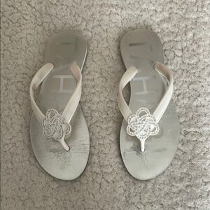 2/$20 Tahari White Sandals with a little BLING